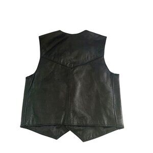 USA Bike Dream Apparel Boys Size 2T 3T Black Leather vest Button Up Biker Sleeve